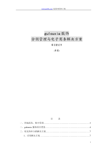 XX服饰分销管理与电子商务解决方案项目建议书