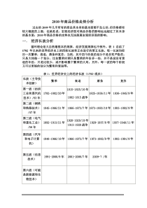 XXXX年商品价格走势分析