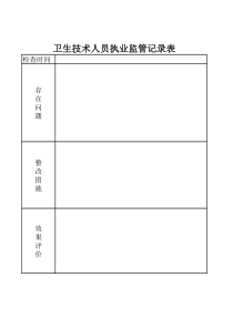 卫生技术人员执业监管记录表