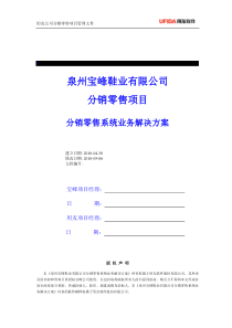 某鞋业集团公司分销零售实施解决方案