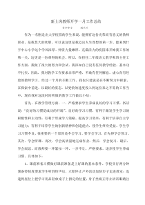 新上岗教师开学一月工作总结