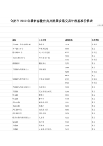 合肥市存量住房及附属设施交易计税基准价格表2