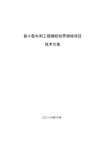 县小型水利工程确权划界测绘项目技术设计书