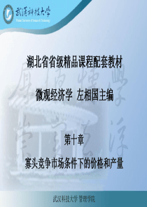 微观经济学左相国第10章寡头垄断市场下的价格和产量