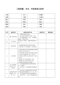 工程质量、安全、环保检查记录表