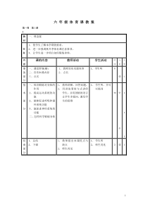 六年级体育上册教案