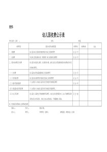 幼稚园收费公示-表