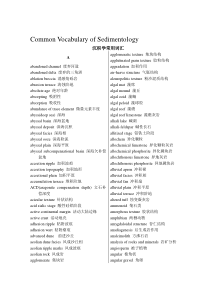 【2019年整理】英汉沉积学常用词汇