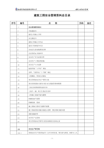 建筑工程安全管理资料目录