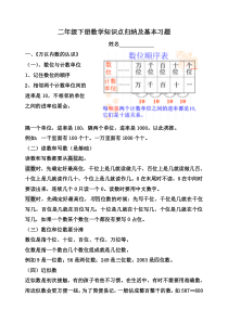 青岛版五四制二年级数学下册知识点归纳及基本习题