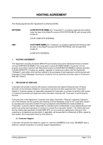 英文版托管协议(Hosting-Agreement)