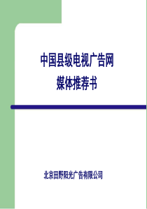 中国县级电视广告网媒体推荐书