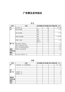 各电视台媒体广告费及发布综合(DOC 11)