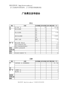 各电视台媒体广告费及发布综合(DOC11)