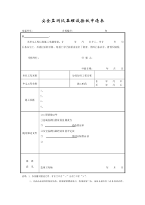 成都某路桥公司施工文档之安全监测仪器埋设验收申请表