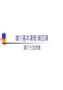 媒介计划发展（PPT153页）