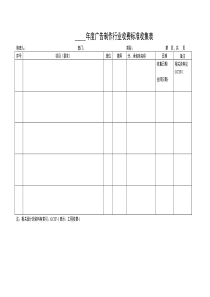 年度广告制作行业收费标准收集表