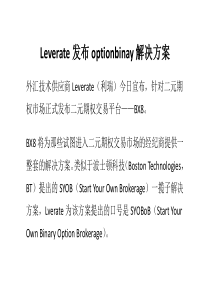 Leverate发布optionbinay解决方案