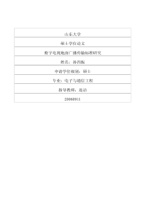 数字电视地面广播传输标准研究