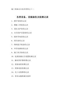 施工现场安全技术资料之十二 验收检测记录