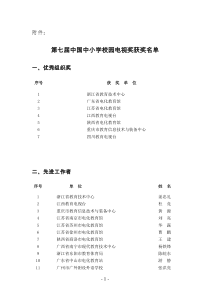 第七届中国中小学校园电视奖获奖名单