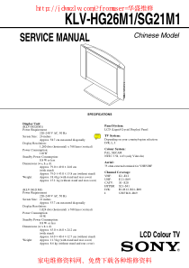 索尼液晶电视KLV-SG21M1-HG26M1维修手册