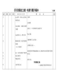 网通《开启极速之旅》电视专题片稿本 