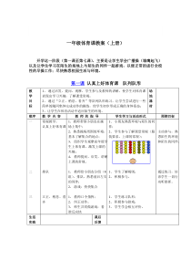 小学一年级体育教案全册表格式(上册)