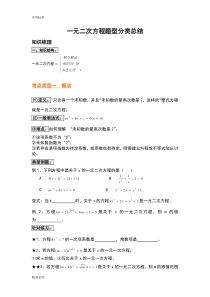 一元二次方程题型分类总结材料