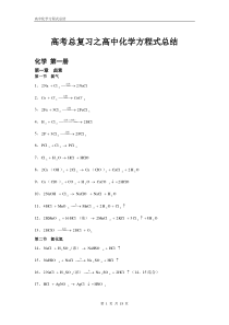 高中化学方程式大全(绝对全)883-KB