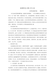 新教师见习期工作小结