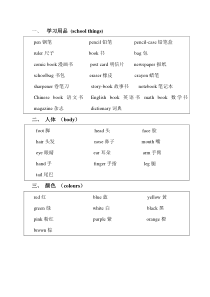 生活中英语分类