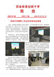 西洛中学教职工安全知识培训会报道简报