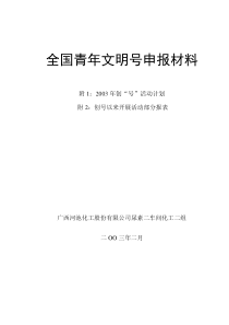 全国青年文明号申报材料