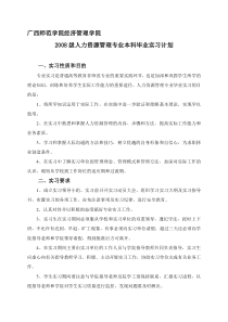 0人力资源管理专业毕业实习计划