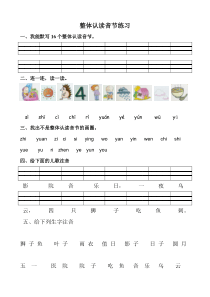 整体认读音节测试练习题