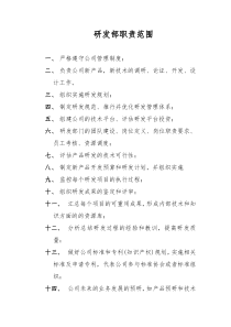 研发部工作职责