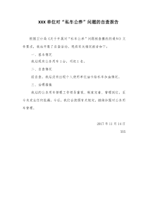 私车公养自查报告