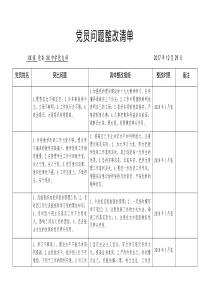 党员问题整改清单汇总表