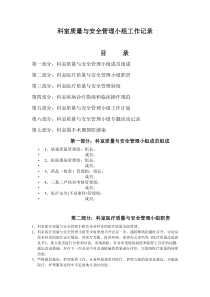 质量与安全管理小组工作职责、工作计划