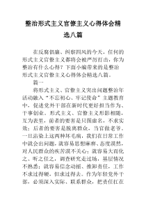 整治形式主义官僚主义心得体会精选八篇