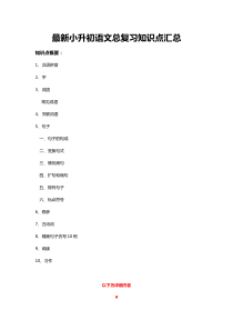 最新小升初语文总复习知识点汇总