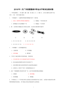 2018年1月广东学业水平考试生物含答案