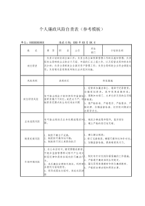 个人廉政风险自查表(参考模板)