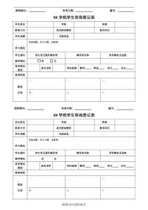 培训学校前台咨询登记表