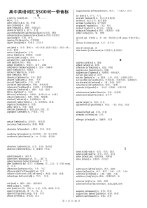 人教版高考英语3500词汇表竖版