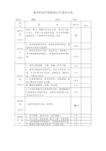 教师公开课评分表