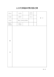 人大代表基本情况登记表