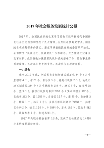 2017年社会服务发展统计公报