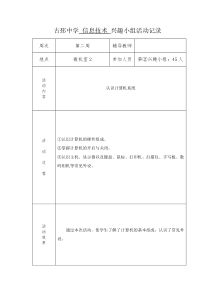 信息技术兴趣小组活动记录